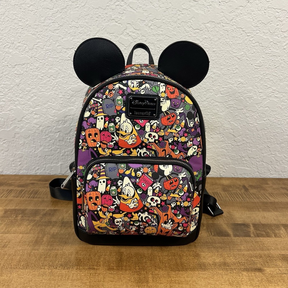 Disney Parks Loungefly 2022 Mickey‎ & Friends Halloween Mini Backpack